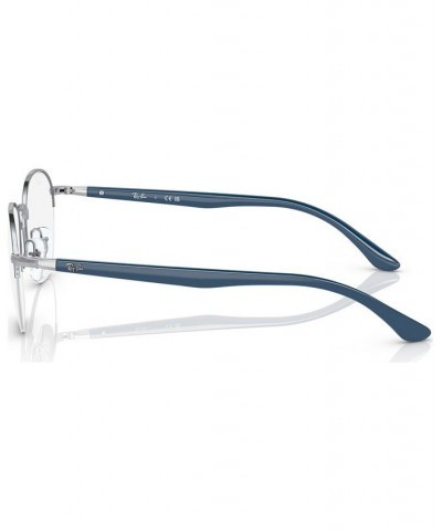 Unisex Square Eyeglasses RX648750-O Blue on Silver-Tone $49.80 Unisex