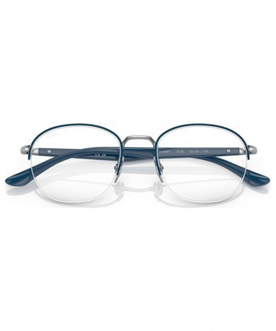 Unisex Square Eyeglasses RX648750-O Blue on Silver-Tone $49.80 Unisex