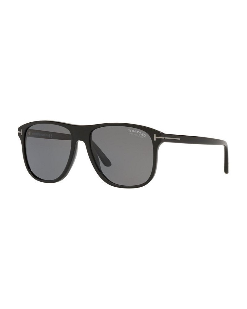 Men's Sunglasses TR001360 56 Black Shiny $53.40 Mens