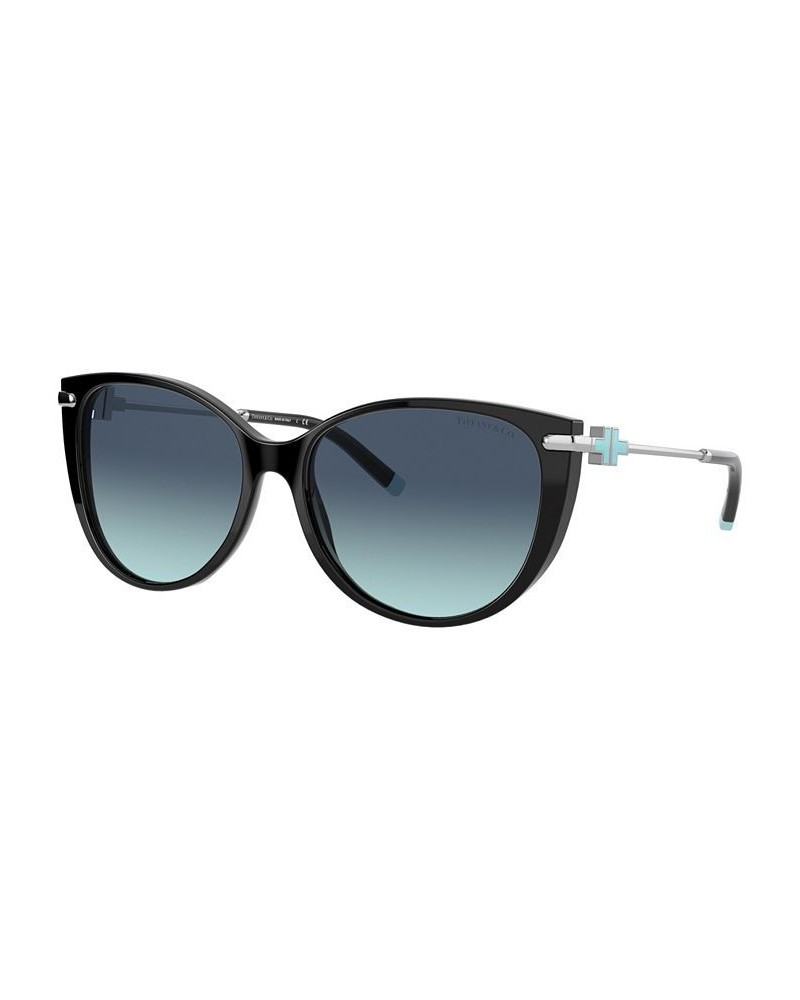 Women's Low Bridge Fit Sunglasses TF4178F 57 Black $100.36 Womens