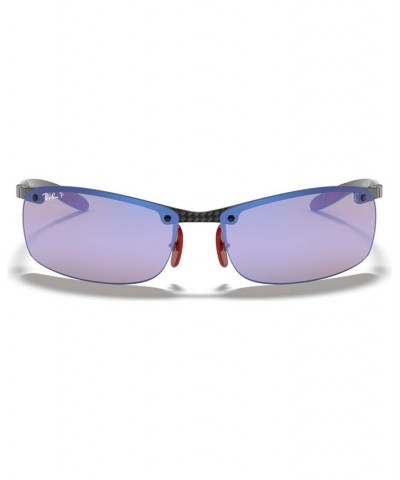 Men's Polarized Sunglasses RB8305M Scuderia Ferrari Collection 65 GREY/BLUE MIRROR POLAR $64.60 Mens