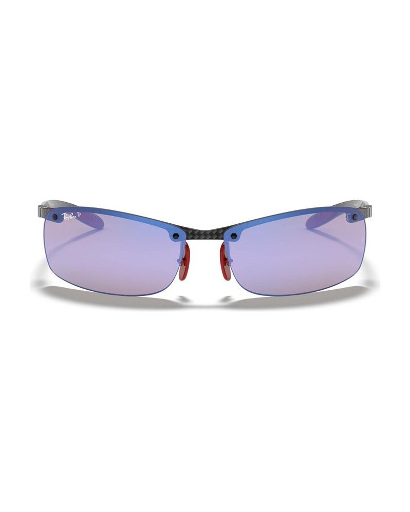 Men's Polarized Sunglasses RB8305M Scuderia Ferrari Collection 65 GREY/BLUE MIRROR POLAR $64.60 Mens