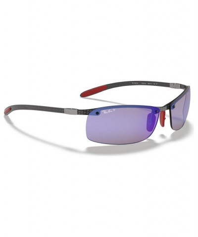 Men's Polarized Sunglasses RB8305M Scuderia Ferrari Collection 65 GREY/BLUE MIRROR POLAR $64.60 Mens