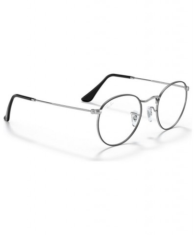 RB3447V Round Metal Unisex Round Eyeglasses Black on Silver Tone $39.38 Unisex