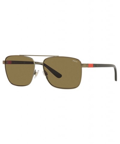 Men's Sunglasses PH3137 59 SEMI-SHINY BRASS/OLIVE GREEN $32.55 Mens