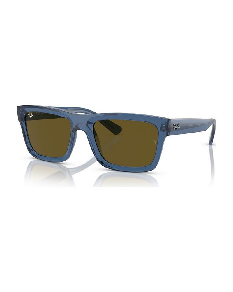 Unisex Low Bridge Fit Sunglasses Warren Bio-Based Transparent Dark Blue $37.75 Unisex