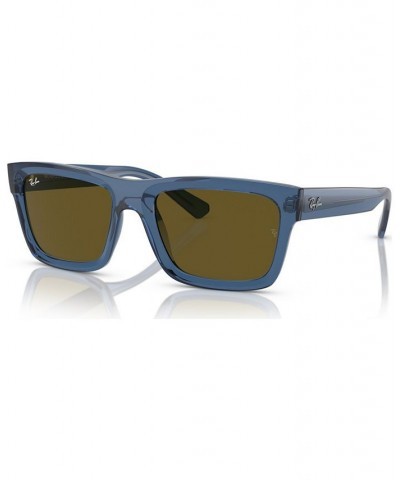 Unisex Low Bridge Fit Sunglasses Warren Bio-Based Transparent Dark Blue $37.75 Unisex