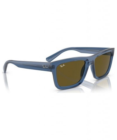 Unisex Low Bridge Fit Sunglasses Warren Bio-Based Transparent Dark Blue $37.75 Unisex