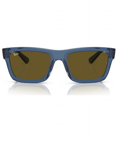 Unisex Low Bridge Fit Sunglasses Warren Bio-Based Transparent Dark Blue $37.75 Unisex