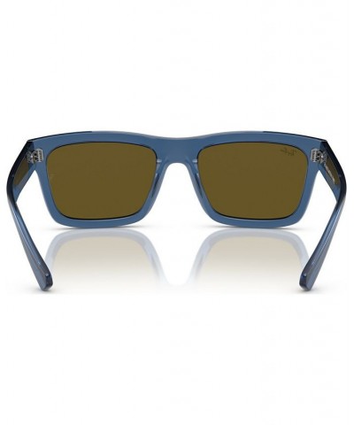 Unisex Low Bridge Fit Sunglasses Warren Bio-Based Transparent Dark Blue $37.75 Unisex