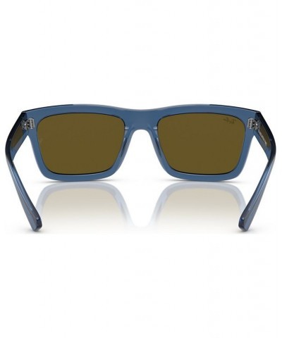 Unisex Low Bridge Fit Sunglasses Warren Bio-Based Transparent Dark Blue $37.75 Unisex