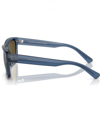 Unisex Low Bridge Fit Sunglasses Warren Bio-Based Transparent Dark Blue $37.75 Unisex