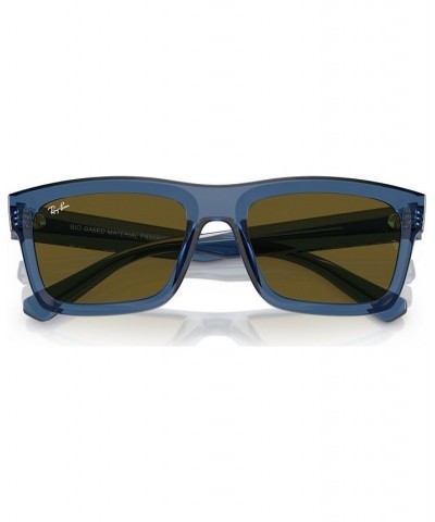 Unisex Low Bridge Fit Sunglasses Warren Bio-Based Transparent Dark Blue $37.75 Unisex