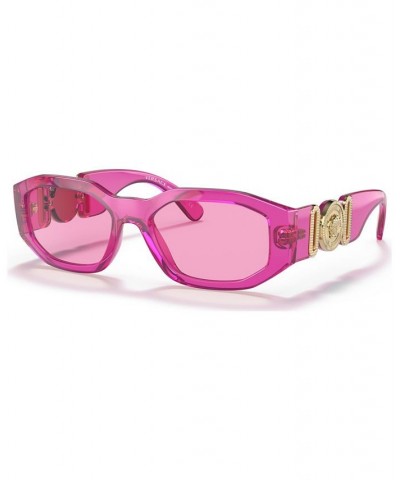 Biggie 53 Sunglasses VE436153-X Transparent Fuchsia $65.55 Unisex