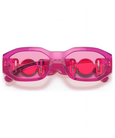 Biggie 53 Sunglasses VE436153-X Transparent Fuchsia $65.55 Unisex