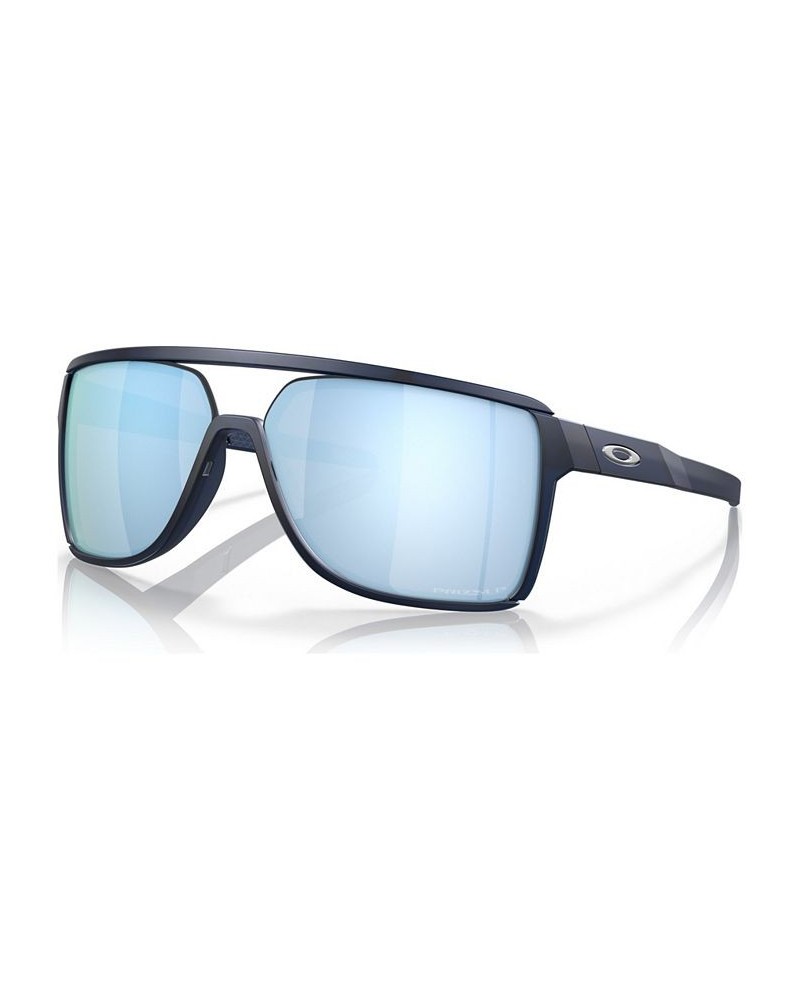 Men's Polarized Sunglasses OO9147-0663 Matte Translucent Blue $61.48 Mens