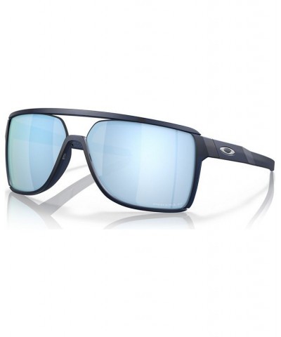 Men's Polarized Sunglasses OO9147-0663 Matte Translucent Blue $61.48 Mens