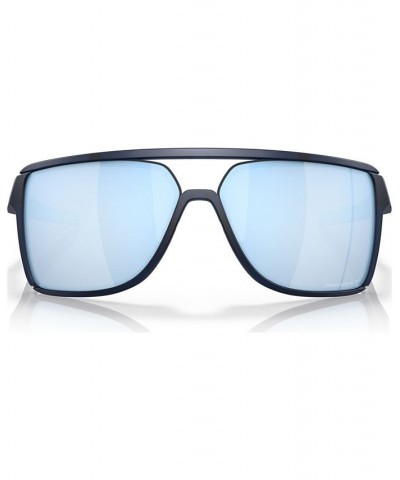 Men's Polarized Sunglasses OO9147-0663 Matte Translucent Blue $61.48 Mens