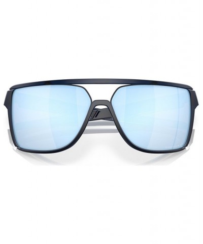 Men's Polarized Sunglasses OO9147-0663 Matte Translucent Blue $61.48 Mens