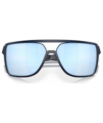 Men's Polarized Sunglasses OO9147-0663 Matte Translucent Blue $61.48 Mens