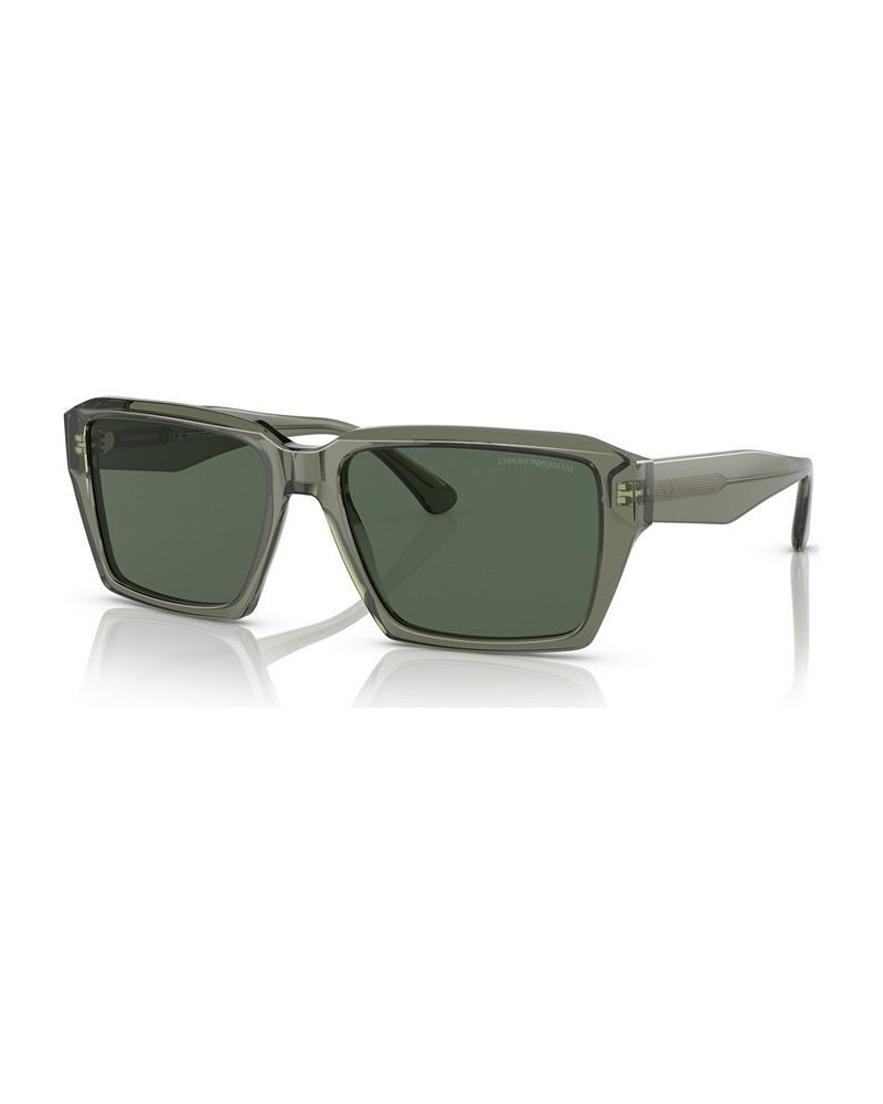 Men's Sunglasses EA418658-X Shiny Transparent Red $20.35 Mens