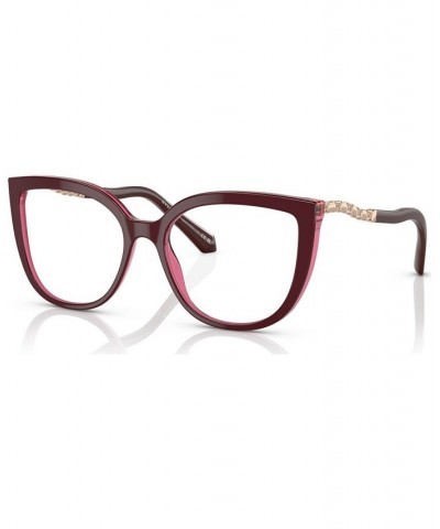 Women's Cat Eye Eyeglasses BV4214B54-O Bordeaux On Transparent Red $119.52 Womens