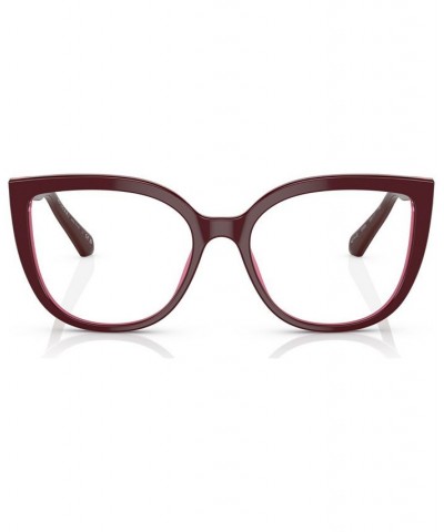 Women's Cat Eye Eyeglasses BV4214B54-O Bordeaux On Transparent Red $119.52 Womens