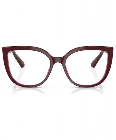 Women's Cat Eye Eyeglasses BV4214B54-O Bordeaux On Transparent Red $119.52 Womens