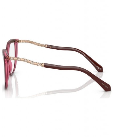 Women's Cat Eye Eyeglasses BV4214B54-O Bordeaux On Transparent Red $119.52 Womens