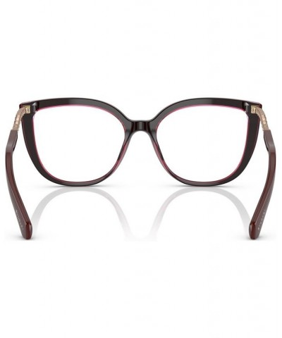 Women's Cat Eye Eyeglasses BV4214B54-O Bordeaux On Transparent Red $119.52 Womens