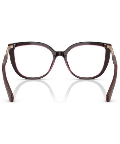 Women's Cat Eye Eyeglasses BV4214B54-O Bordeaux On Transparent Red $119.52 Womens