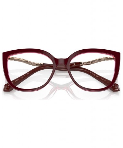 Women's Cat Eye Eyeglasses BV4214B54-O Bordeaux On Transparent Red $119.52 Womens