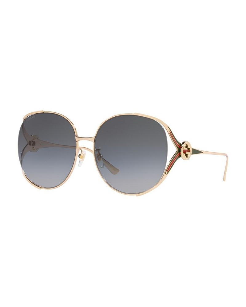 Women's Sunglasses GG0225S 63 Gold-Tone Clear $94.92 Womens