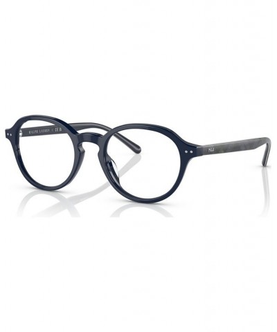 Men's Oval Eyeglasses PH2251U48-O Shiny Navy Blue $19.25 Mens