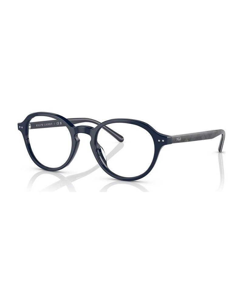 Men's Oval Eyeglasses PH2251U48-O Shiny Navy Blue $19.25 Mens