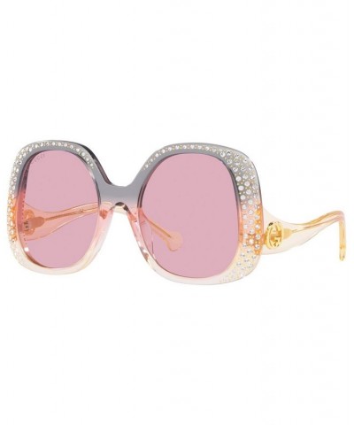 Women's Butterfly Sunglasses GG1235S Transparent Gray $211.20 Womens