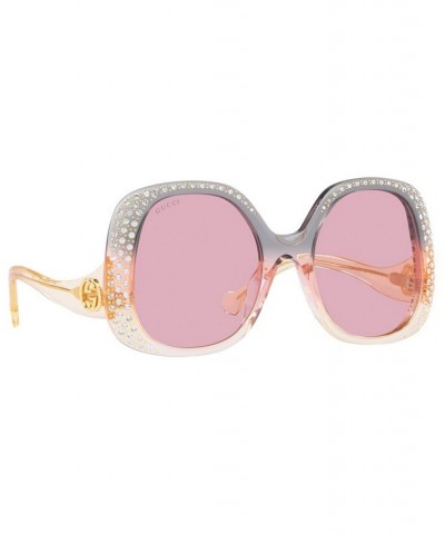 Women's Butterfly Sunglasses GG1235S Transparent Gray $211.20 Womens