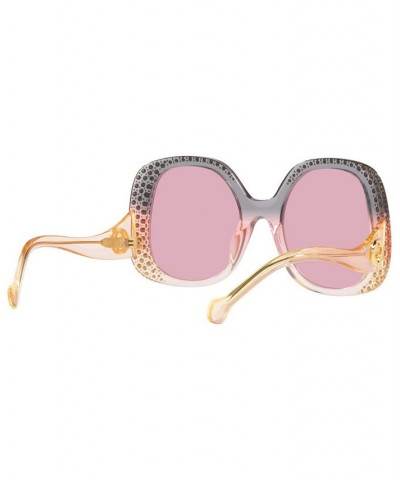 Women's Butterfly Sunglasses GG1235S Transparent Gray $211.20 Womens