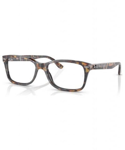 Unisex Square Eyeglasses RX542853-O Yellow and Blue Havana $53.48 Unisex