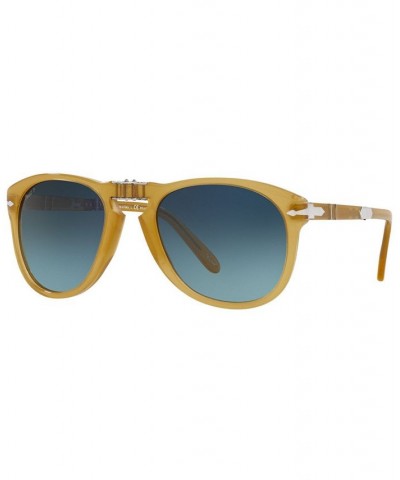 Men's Polarized Sunglasses PO0714SM 54 OPAL YELLOW/POLAR GRADIENT BLUE $141.96 Mens