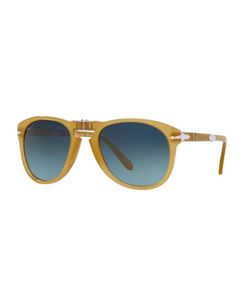 Men's Polarized Sunglasses PO0714SM 54 OPAL YELLOW/POLAR GRADIENT BLUE $141.96 Mens