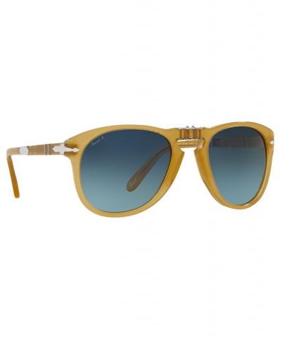 Men's Polarized Sunglasses PO0714SM 54 OPAL YELLOW/POLAR GRADIENT BLUE $141.96 Mens