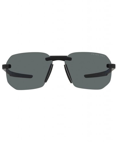 Men's Polarized Sunglasses 62 Black Rubber $37.10 Mens