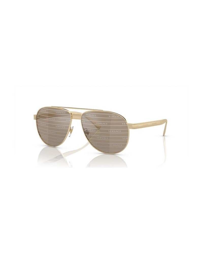 Men's Sunglasses VE2209 58 Pale Gold-Tone/Brown Tamp Versace Silver Gold-Tone $57.06 Mens