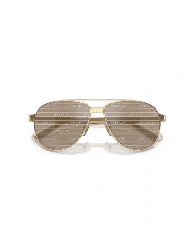 Men's Sunglasses VE2209 58 Pale Gold-Tone/Brown Tamp Versace Silver Gold-Tone $57.06 Mens