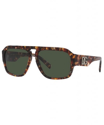 Men's Polarized Low Bridge Fit Sunglasses DG4403F Low Bridge Fit 58 Red Havana $91.75 Mens