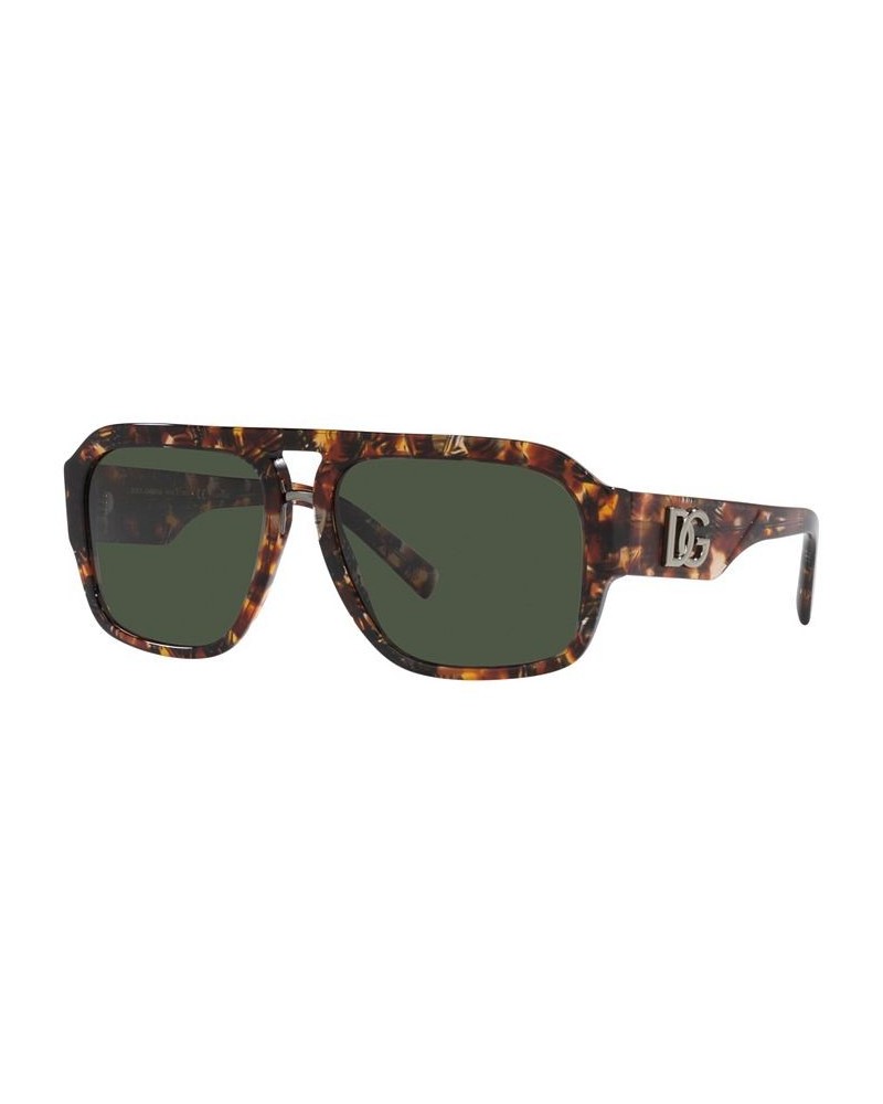 Men's Polarized Low Bridge Fit Sunglasses DG4403F Low Bridge Fit 58 Red Havana $91.75 Mens