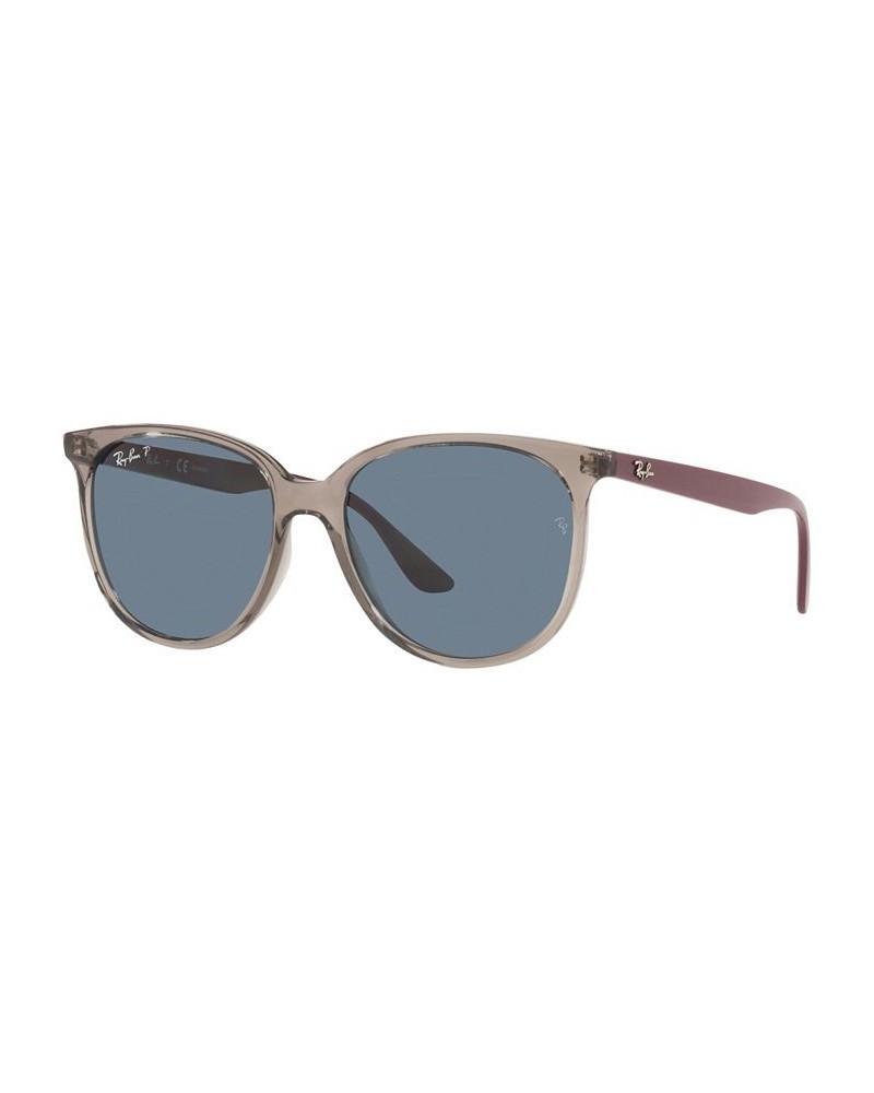 Women's Polarized Low Bridge Fit Sunglasses Rb4378 54 Transparent Gray $38.50 Womens