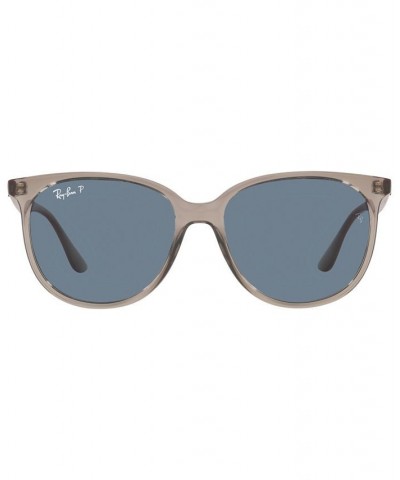 Women's Polarized Low Bridge Fit Sunglasses Rb4378 54 Transparent Gray $38.50 Womens