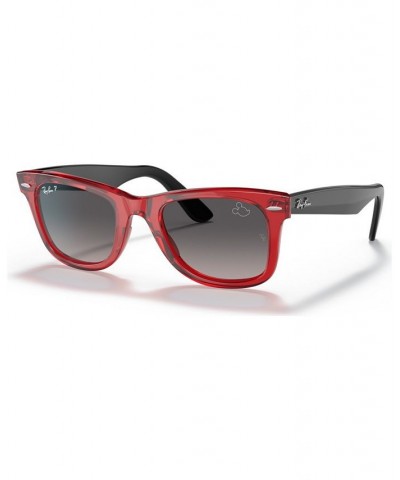 Disney Unisex Polarized Sunglasses RB2140 Wayfarer Mickey J22 50 Transparent Red $34.84 Unisex